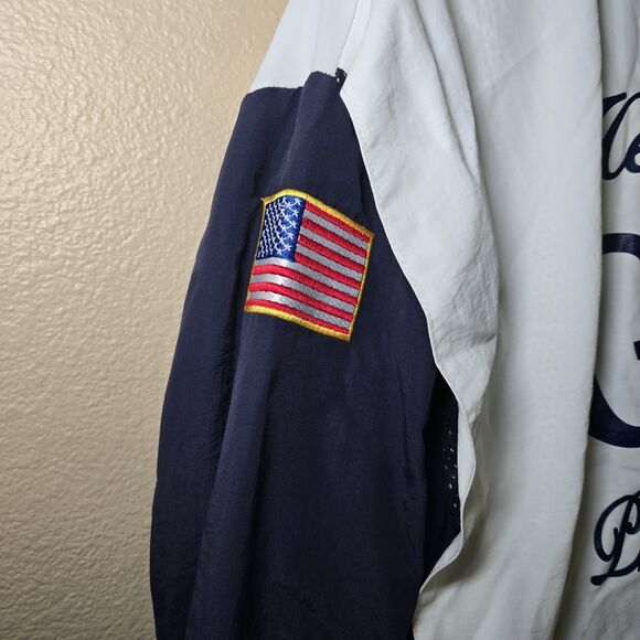 Game Sportswear Glenwood H&L Co Fire Dept Windbreaker Jacket Navy White Medium - Picture 10 of 13